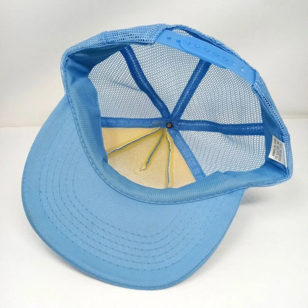 Vintage Montreal Canada Snapback Hat Mesh Trucker Cap 90s Maple Leaf Blue White